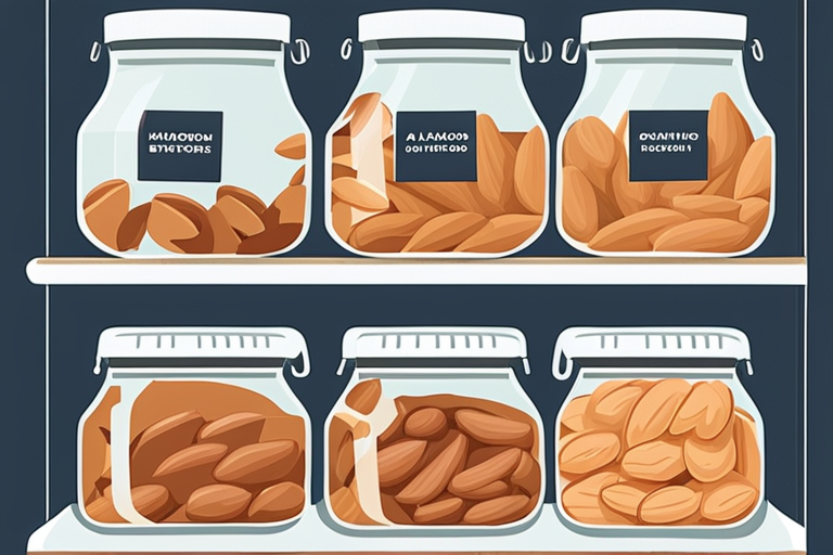 Illustration for: Can I Eat Expired Almonds? Understanding Food Safety and Shelf Life – Are you staring at a bag of almonds in your pantry with an expiration date that has long passed? You might be wondering, "Can I still eat these expired almonds?