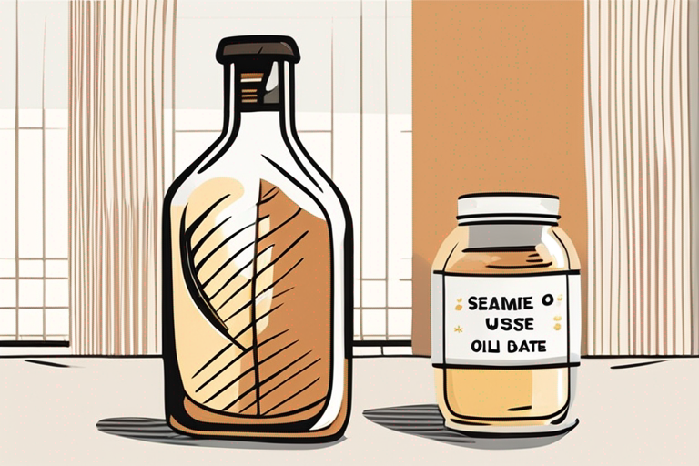 Illustration for: Can You Use Sesame Oil After the Expiration Date? – Sesame oil is a popular ingredient in various cuisines due to its unique flavor and health benefits. However, like any other food product, sesame oil comes with