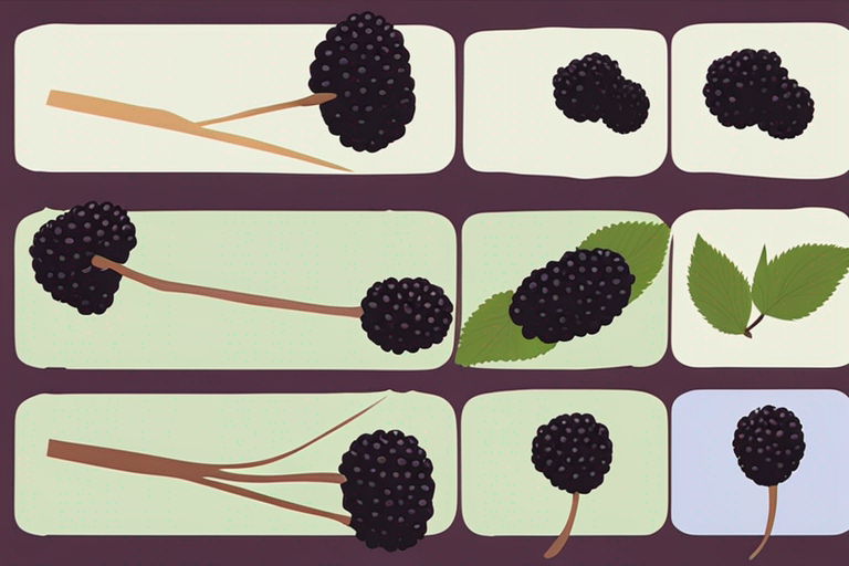Illustration for: Preserving Fresh Black Mulberries for Longer: Tips and Tricks – Black mulberries are not only delicious but also packed with nutrients like vitamin C, fiber, and antioxidants. However, their delicate nature means they can sp