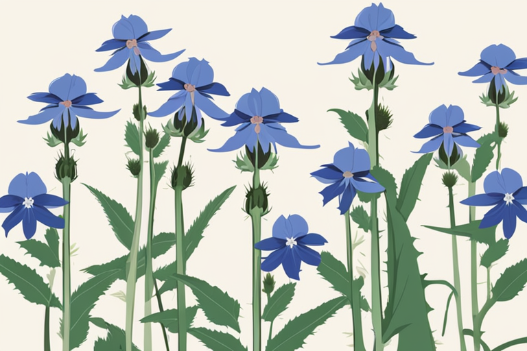Illustration for: Is Your Borage Still Good? How to Tell if Your Borage Has Gone Bad – Borage is a versatile herb known for its vibrant blue flowers and cucumber-like flavor. Whether you grow your own borage or purchase it from the store, it's ess