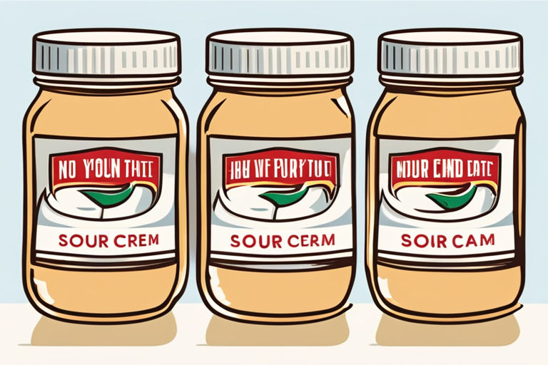 Illustration for: How Long Can You Use Sour Cream After the Expiration Date? – Sour cream is a popular dairy product known for its tangy flavor and creamy texture. It's a versatile ingredient used in various recipes, from dips and dressing