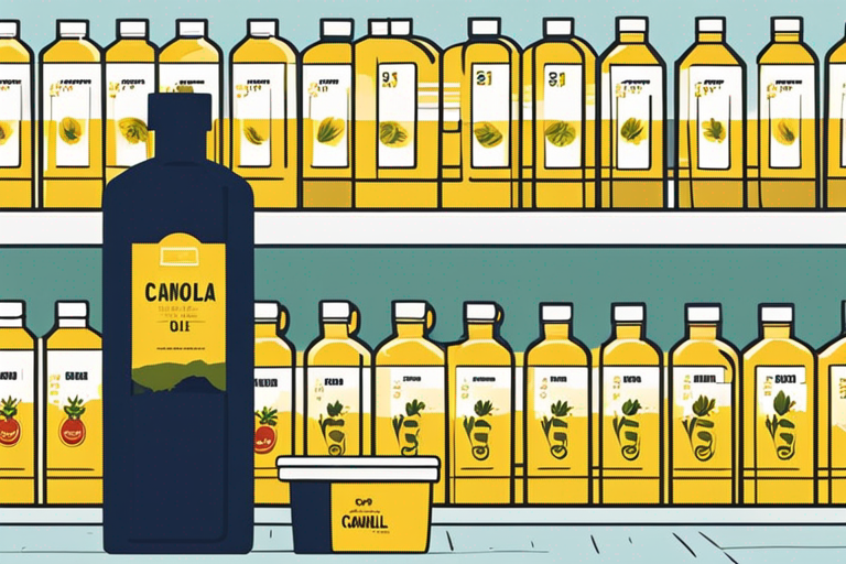 Illustration for: Canola Oil Shelf Life: How Long Does Canola Oil Last After the Expiration Date? – Canola oil is a kitchen staple known for its neutral flavor and high smoke point, making it a versatile cooking oil for various dishes. Like any other food prod