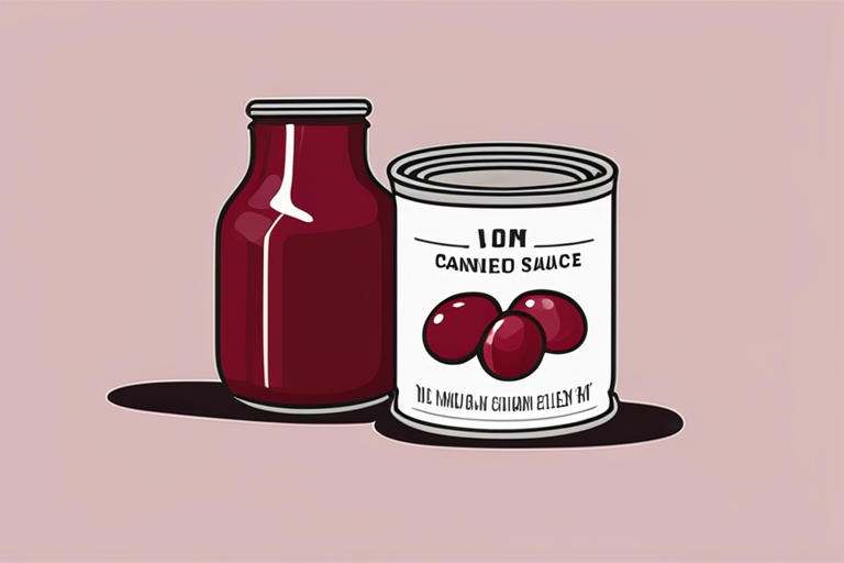 Illustration for: How Long Is Canned Cranberry Sauce Good For? – Canned cranberry sauce is a popular side dish, especially during the holiday season. But how long can you safely keep canned cranberry sauce in your pantry? In