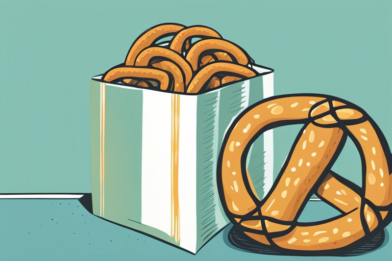 Illustration for: Is It Safe to Eat Expired Pretzels? – When it comes to snacking, pretzels are a popular choice for many people. They are crunchy, salty, and satisfying. But what happens when you find a forgotten ba