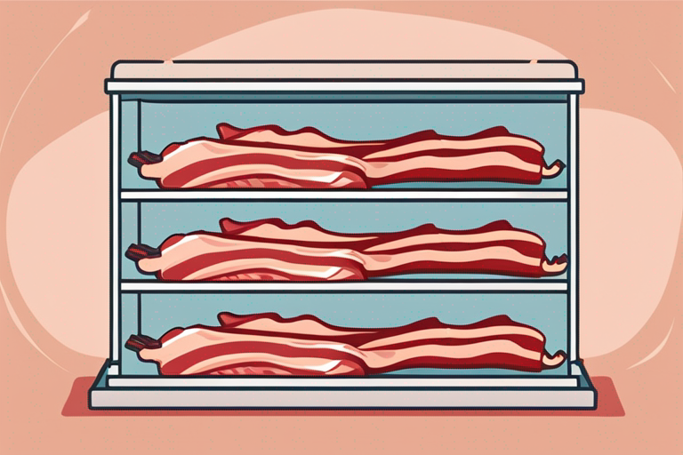 Illustration for: Maximizing the Shelf Life of Bacon: Tips for Safe Storage and Enjoyment – Bacon is a beloved breakfast staple that can add a savory crunch to a variety of dishes, from salads to sandwiches. However, like all perishable foods, bacon ha