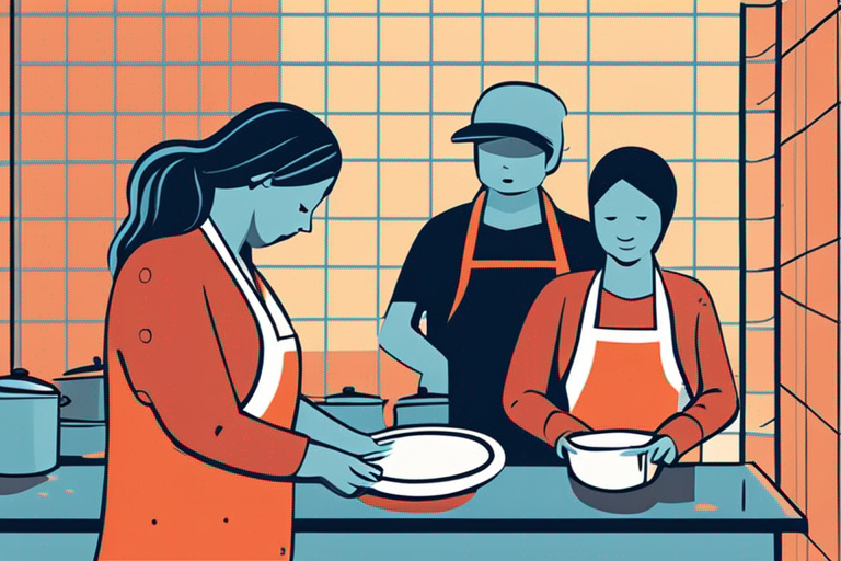 Illustration for: Making a Difference: Volunteering at a Soup Kitchen on Thanksgiving – As Thanksgiving approaches, many people look forward to spending time with loved ones, enjoying a delicious meal, and reflecting on what they are grateful for. 
