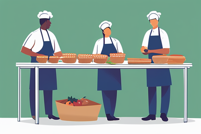 Illustration for: Volunteering at a Food Kitchen: A Guide to Making a Difference – Are you looking for a meaningful way to give back to your community and help those in need? Volunteering at a food kitchen can be a rewarding experience that no