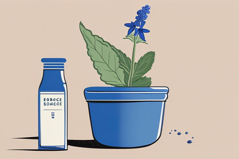 Illustration for: Preserving Fresh Borage: Best Practices for Long-lasting Flavor and Nutrition – Borage, with its delicate blue flowers and cucumber-like flavor, is a versatile herb that can add a unique touch to a variety of dishes. However, like many fres