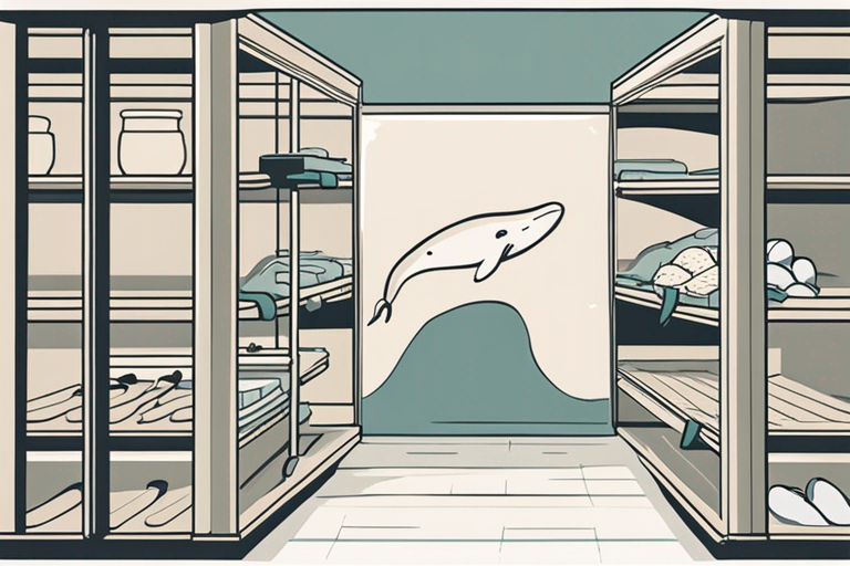 Illustration for: Preserving Leftover Beluga Whale: Tips for Food Safety and Storage – Beluga whale meat is a delicacy enjoyed by some cultures, but it's important to handle and store it properly to ensure food safety. Whether you have leftover be