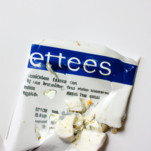 Spoiled Feta Cheese Crumbles Commercially Packaged Opened Package