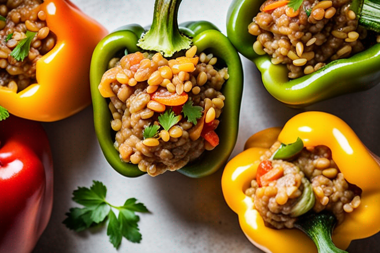 Lentil and Rice Stuffed Peppers