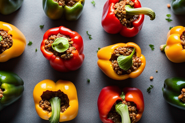 Lentil Stuffed Bell Peppers