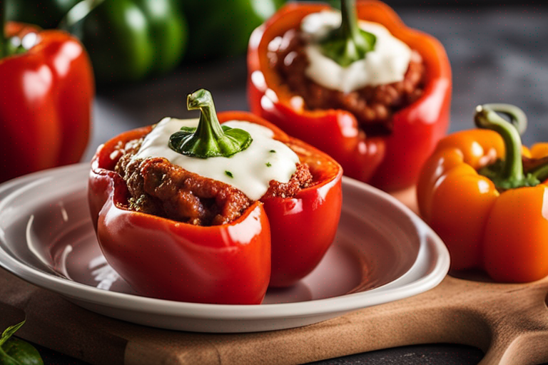 Tomato Paste Stuffed Peppers