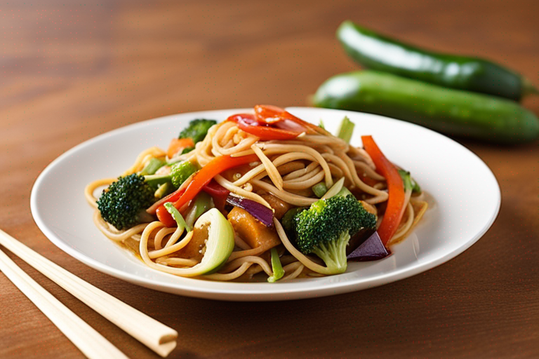 Vegetable Stir-Fry with Whole Wheat Noodles